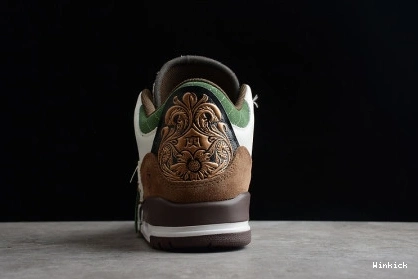 Brown SE 3 White Dark Shoes Air Retro Green 398614-500 Jordan 1027